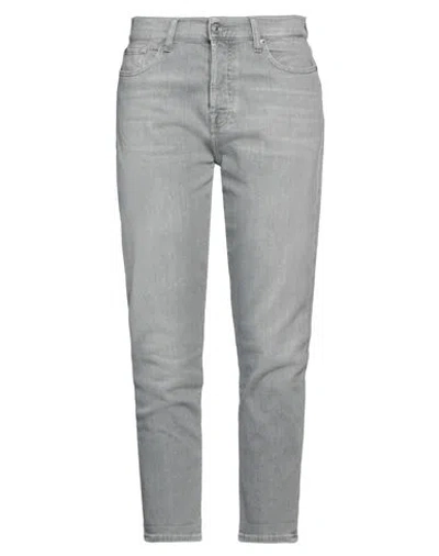 7 For All Mankind Woman Jeans Grey Size 32 Cotton, Elastomultiester, Elastane