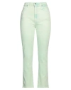 7 For All Mankind Woman Jeans Light Green Size 28 Cotton, Lyocell, Elastomultiester, Elastane In Green