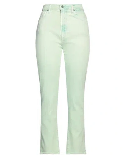 7 For All Mankind Woman Jeans Light Green Size 28 Cotton, Lyocell, Elastomultiester, Elastane