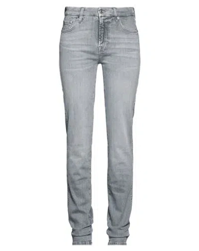 7 For All Mankind Woman Jeans Light Grey Size 32 Cotton, Elastane In Gray