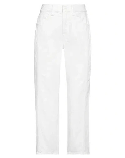 7 For All Mankind Woman Jeans White Size 27 Cotton, Elastane
