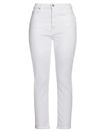 7 FOR ALL MANKIND 7 FOR ALL MANKIND WOMAN JEANS WHITE SIZE 28 COTTON, LYOCELL, ELASTOMULTIESTER, ELASTANE