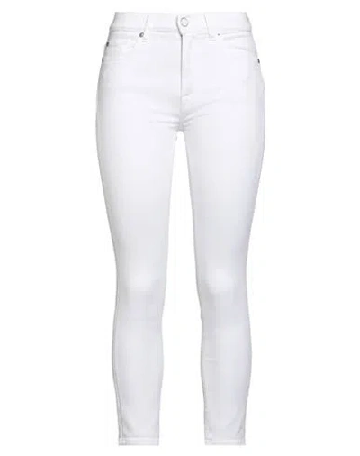 7 For All Mankind Woman Jeans White Size 30 Cotton, Lyocell, Elastomultiester, Elastane