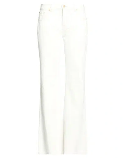 7 For All Mankind Woman Jeans White Size 31 Cotton, Elastane