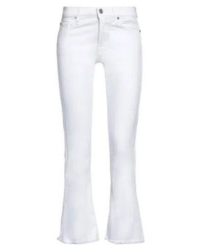 7 FOR ALL MANKIND 7 FOR ALL MANKIND WOMAN JEANS WHITE SIZE 32 COTTON, ELASTANE