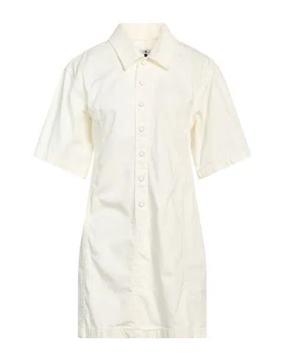 7 For All Mankind Woman Mini Dress Cream Size S Cotton In White