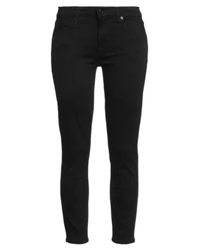7 For All Mankind Woman Pants Black Size 25 Cotton, Lyocell, Polyester, Viscose, Elastane