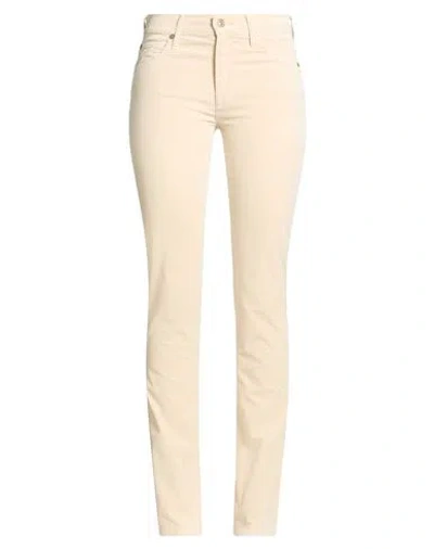 7 For All Mankind Woman Pants Cream Size 26 Cotton, Modal, Elastomultiester, Elastane In Neutral
