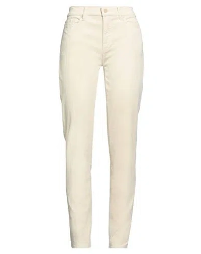7 For All Mankind Woman Pants Cream Size 28 Cotton, Modal, Polyester, Elastane In Neutral