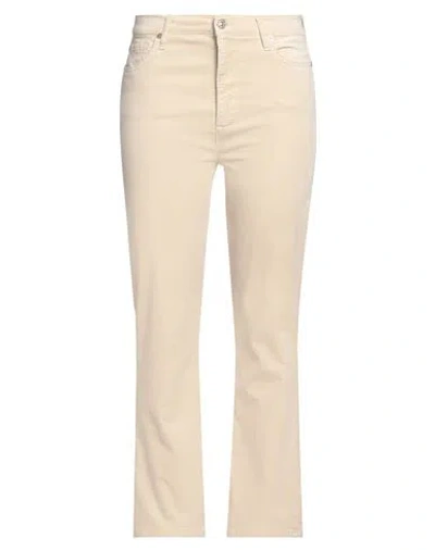 7 For All Mankind Woman Pants Cream Size 30 Cotton, Modal, Elastomultiester, Elastane In Neutral