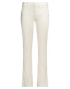 7 For All Mankind Woman Pants Cream Size 31 Cotton, Modal, Polyester, Elastane In White