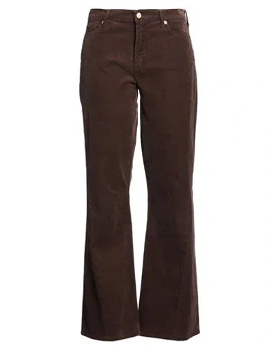 7 For All Mankind Woman Pants Dark Brown Size 30 Cotton, Modal, Polyester, Elastane