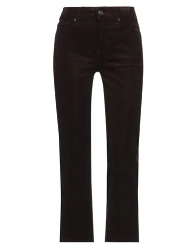 7 For All Mankind Woman Pants Dark Brown Size 31 Cotton, Modal, Polyester, Polyurethane