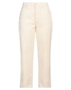 7 For All Mankind Woman Pants Ivory Size 30 Cotton, Modal, Polyester, Polyurethane In White