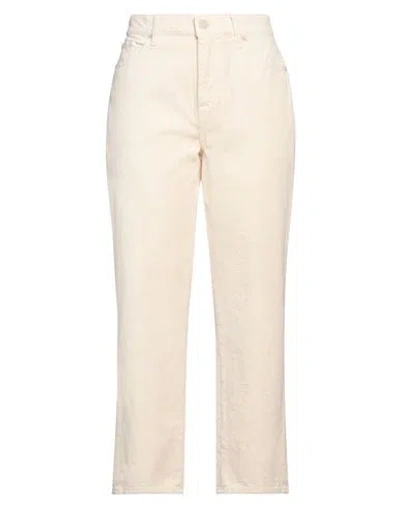7 For All Mankind Woman Pants Ivory Size 30 Cotton, Modal, Polyester, Polyurethane In White