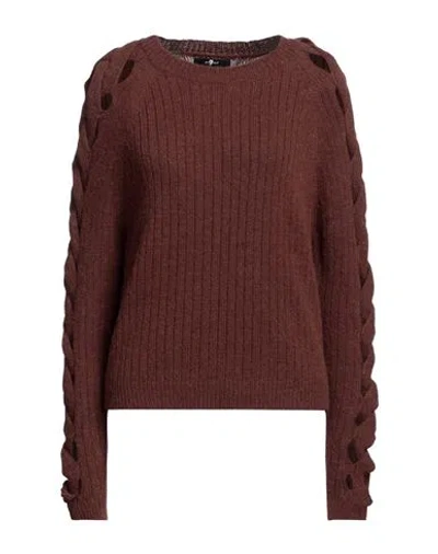 7 For All Mankind Woman Sweater Cocoa Size S Alpaca Wool, Acrylic, Polyamide, Polyester In Brown