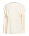 7 For All Mankind Woman Top Cream Size S Acetate, Silk In White