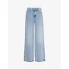 7 FOR ALL MANKIND 7 FOR ALL MANKIND WOMEN'S ABYSS SCOUT BELT-LOOP WIDE-LEG MID-RISE WOVEN JEANS