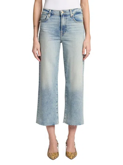 7 For All Mankind Women's Alexa Cropped Wide-leg Jeans In Blue