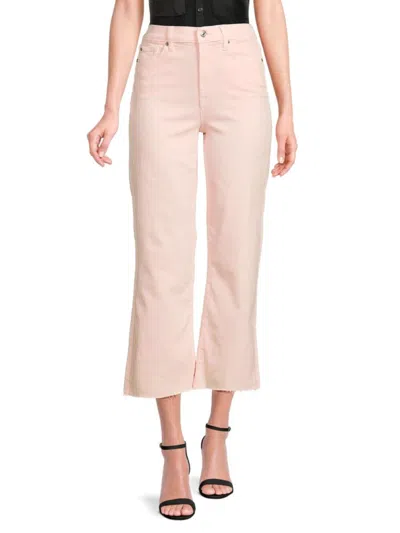 7 For All Mankind Women's Alexa Raw Edge Cropped Jeans In Rosewater