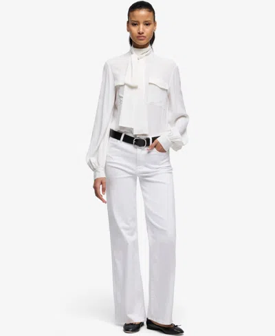 7 For All Mankind Women's Alexa Wide-leg Jeans In White