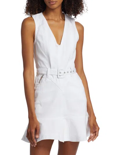 7 For All Mankind Patch Pocket Mini Dress In White