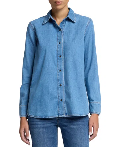 7 For All Mankind Women's Cotton Chambray Shirt In Santa Ana