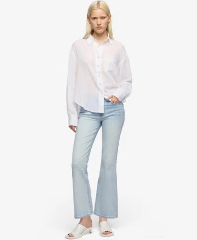 7 For All Mankind Women's Cropped Boot-leg Cotton Flare Jeans In Blue