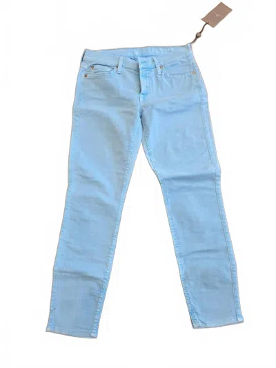 7 For All Mankind Women's Cropped Skinny Jeans In Pastel Blue In Multi