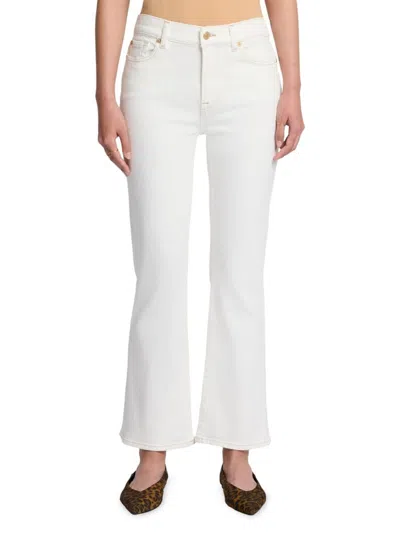 7 For All Mankind Slim Illusion Womens Stretch Denim Ankle Jeans In White