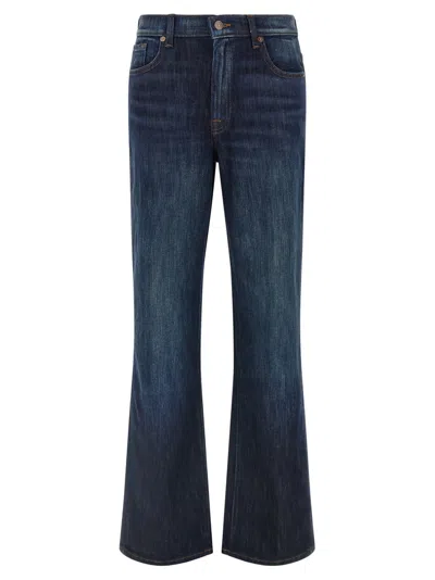7 For All Mankind Women Dark Blue High Rise Jeans In Animal Print