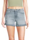 7 For All Mankind Women's Distressed Denim Shorts In Blue