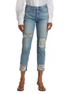 7 FOR ALL MANKIND WOMEN'S DISTRESSED STRAIGHT JEANS