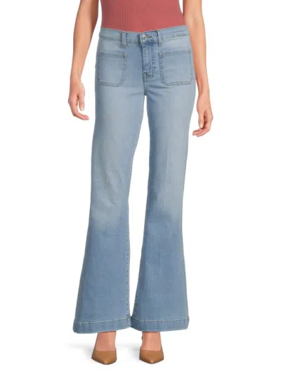 7 For All Mankind Women's Dojo Faded Wide-leg Jeans In Sirte