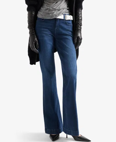 7 For All Mankind Women's Dojo Mid-rise Flare Jeans In Blue