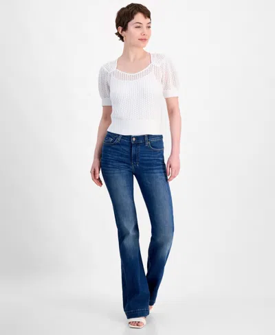 7 For All Mankind Women's Dojo Tailorless Flare-leg Jeans In Authentic Blue