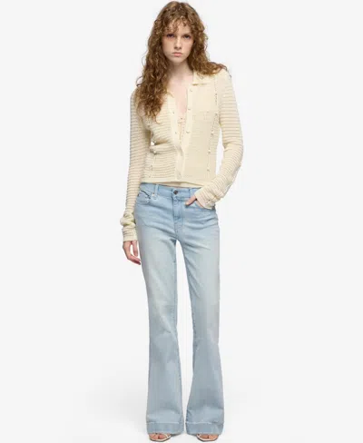 7 For All Mankind Bobble Cardigan In Neutral