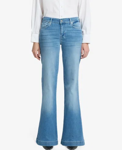 7 For All Mankind Women's Dojo Tailorless Mid-rise Flare Jeans In Blue