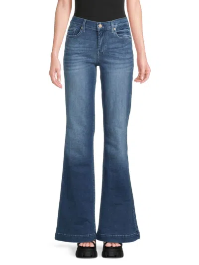 7 For All Mankind Women's Dojo Whiskered Bootcut Jeans In Blue