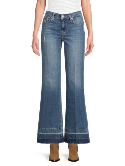 7 For All Mankind Women's Dojo Whiskered Wide-leg Jeans In Agadir