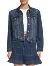 7 For All Mankind Women's Faded Denim Jacket In Lapis