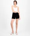 7 For All Mankind Women's High-rise Frayed Denim Shorts In Blackfray