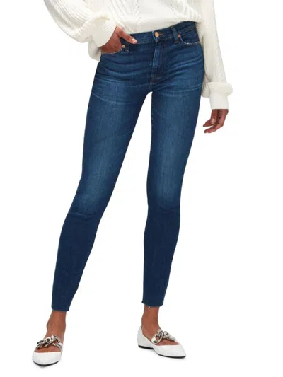 7 For All Mankind Women's High-rise Stretch Skinny Jeans In Blue