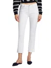 7 For All Mankind Women's Kimmie Mid-rise Stretch Straight-leg Crop Jeans In Clean White