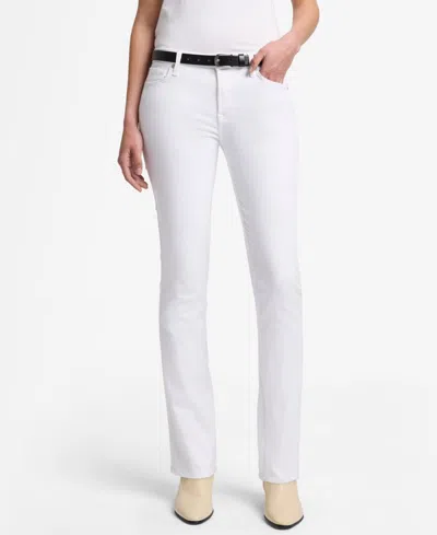 7 For All Mankind Women's Kimmie Straight-leg Mid-rise Jeans In White