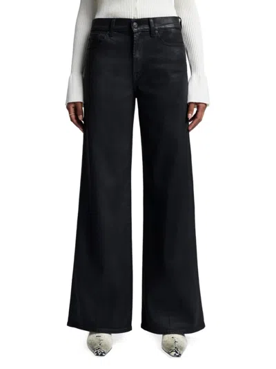 7 FOR ALL MANKIND WOMEN'S LOTTA WIDE-LEG COATED JEANS