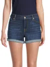 7 FOR ALL MANKIND WOMEN'S MID-RISE DENIM SHORTS