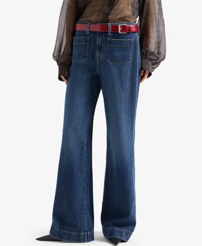 7 For All Mankind Modern Dojo High Rise Flare Jeans In Radar In Blue