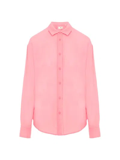 7 For All Mankind Women's Pima Cotton Voile Shirt In Blush