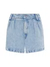 7 FOR ALL MANKIND WOMEN'S PLEATED DENIM SHORTS